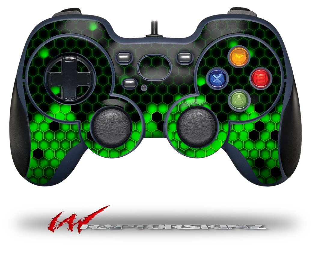 Logitech F310 Gamepad Skin - HEX Green Decal for Gaming