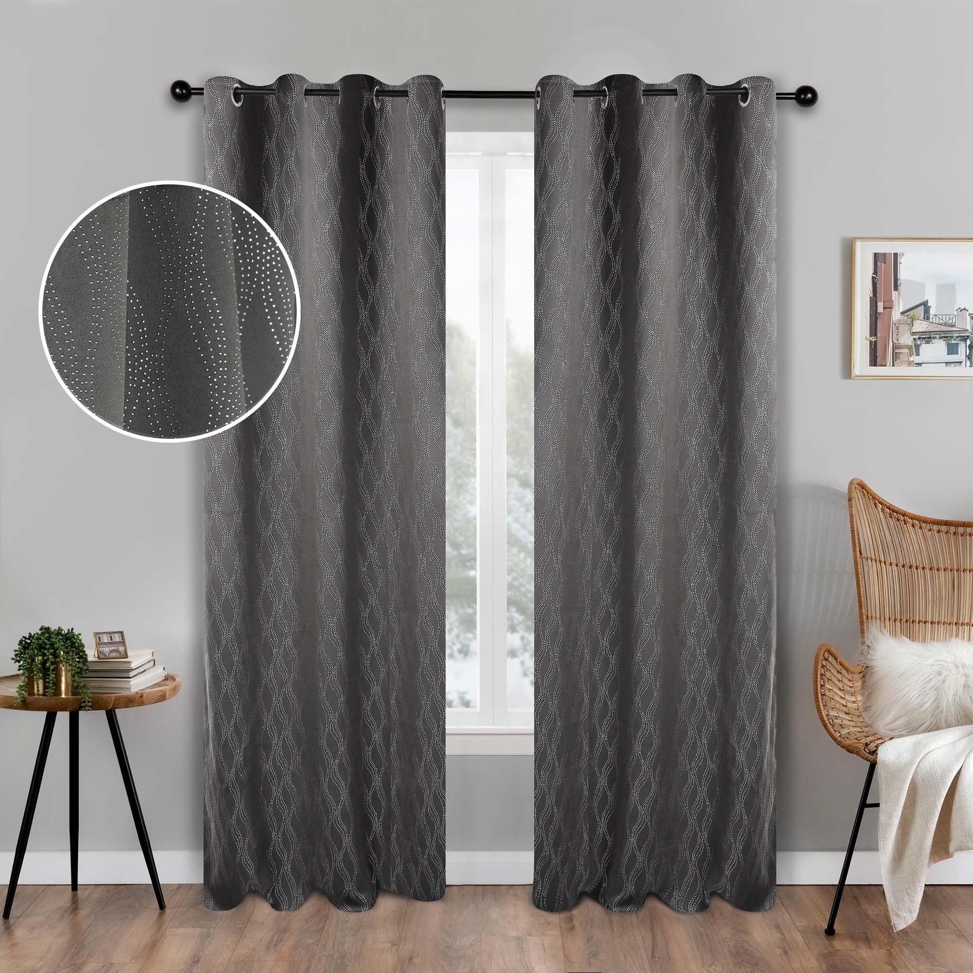 Zuri Textured Washable Blackout Curtains for Bedroom - Thermal Insulated Room Darkening Window Drapes (Set of 2 Panels) - Perfect for Nursery, Home Theater & Light Sleepers