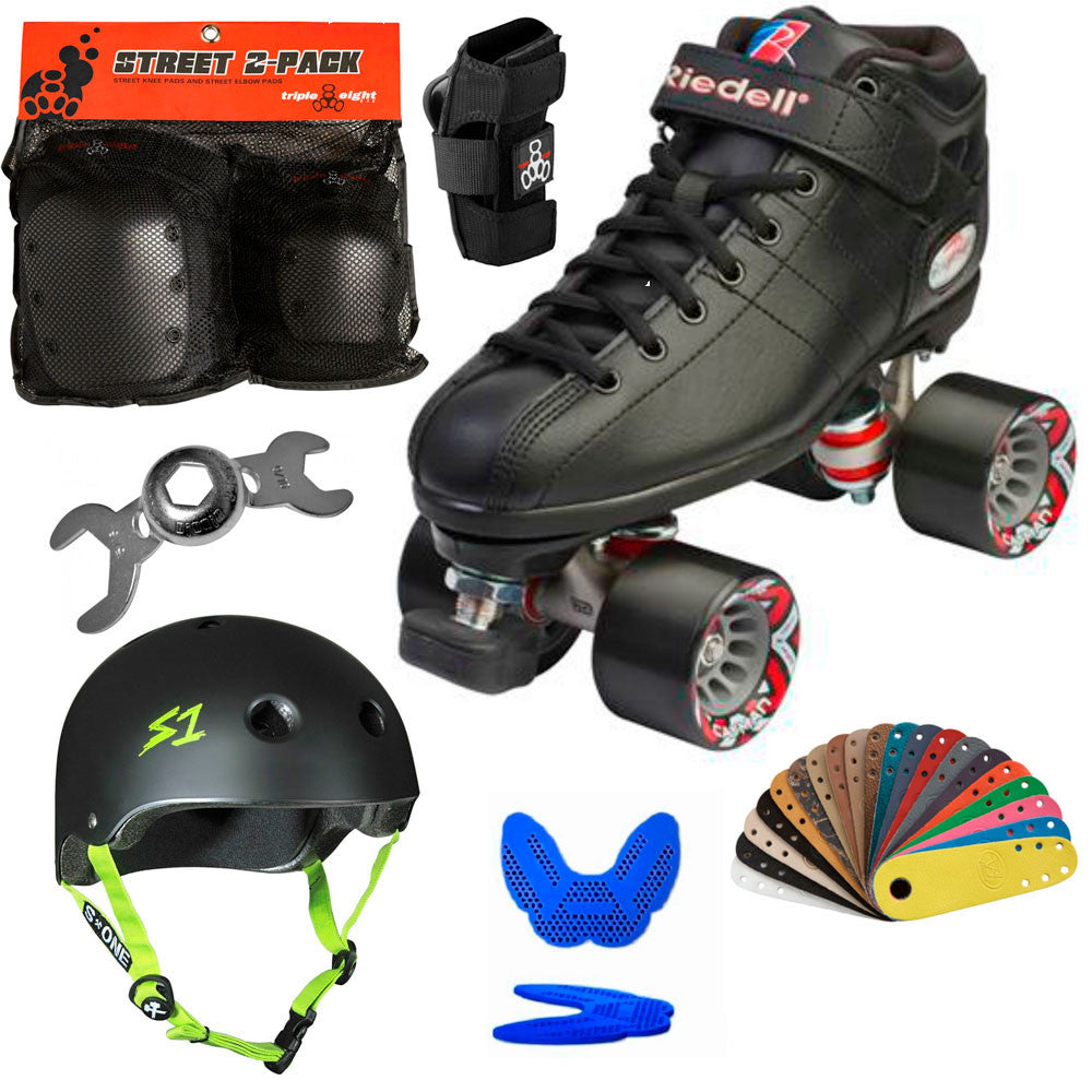 R3 4 Me Roller Skate Derby Package - High-Quality Quad Roller Skates for Women & Men - Perfect for Derby, Rink, and Outdoor Skating
