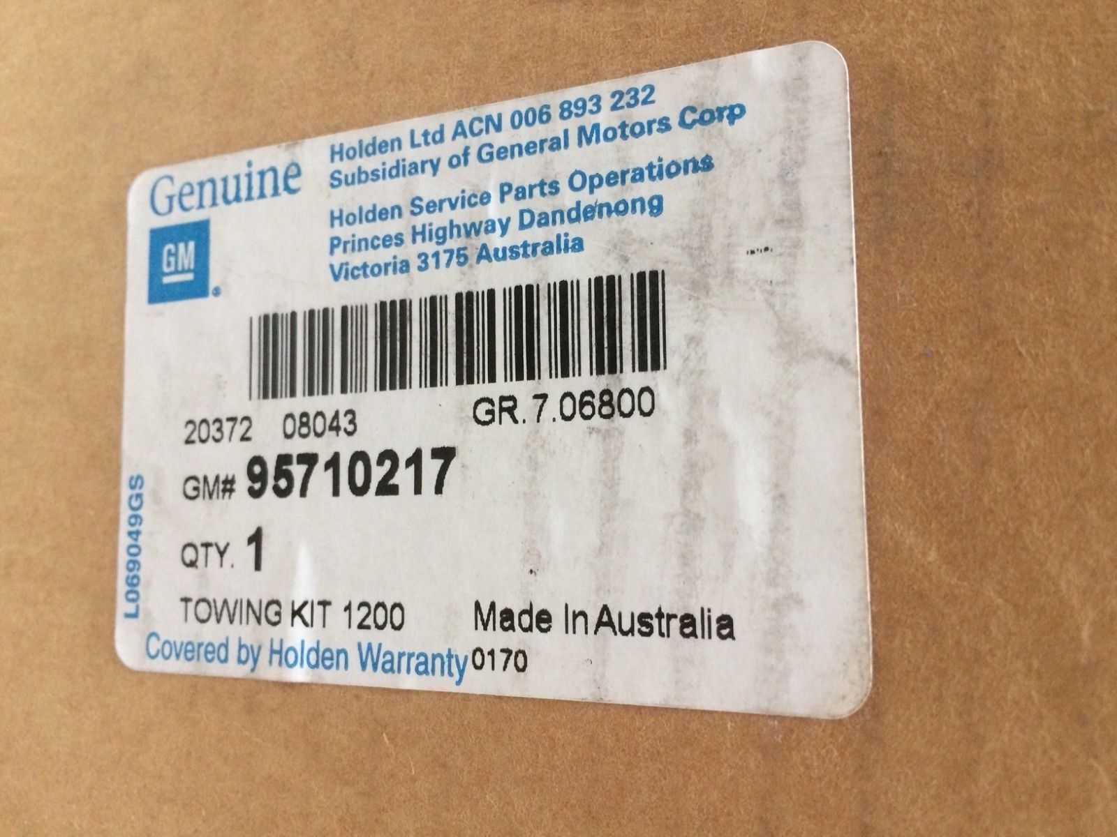 Genuine Holden JF Viva Sedan Towbar 1200kg Capacity - Heavy Duty Trailer Hitch for Bike Racks & Camping Gear | Perfect for Road Trips & Outdoor Adventures