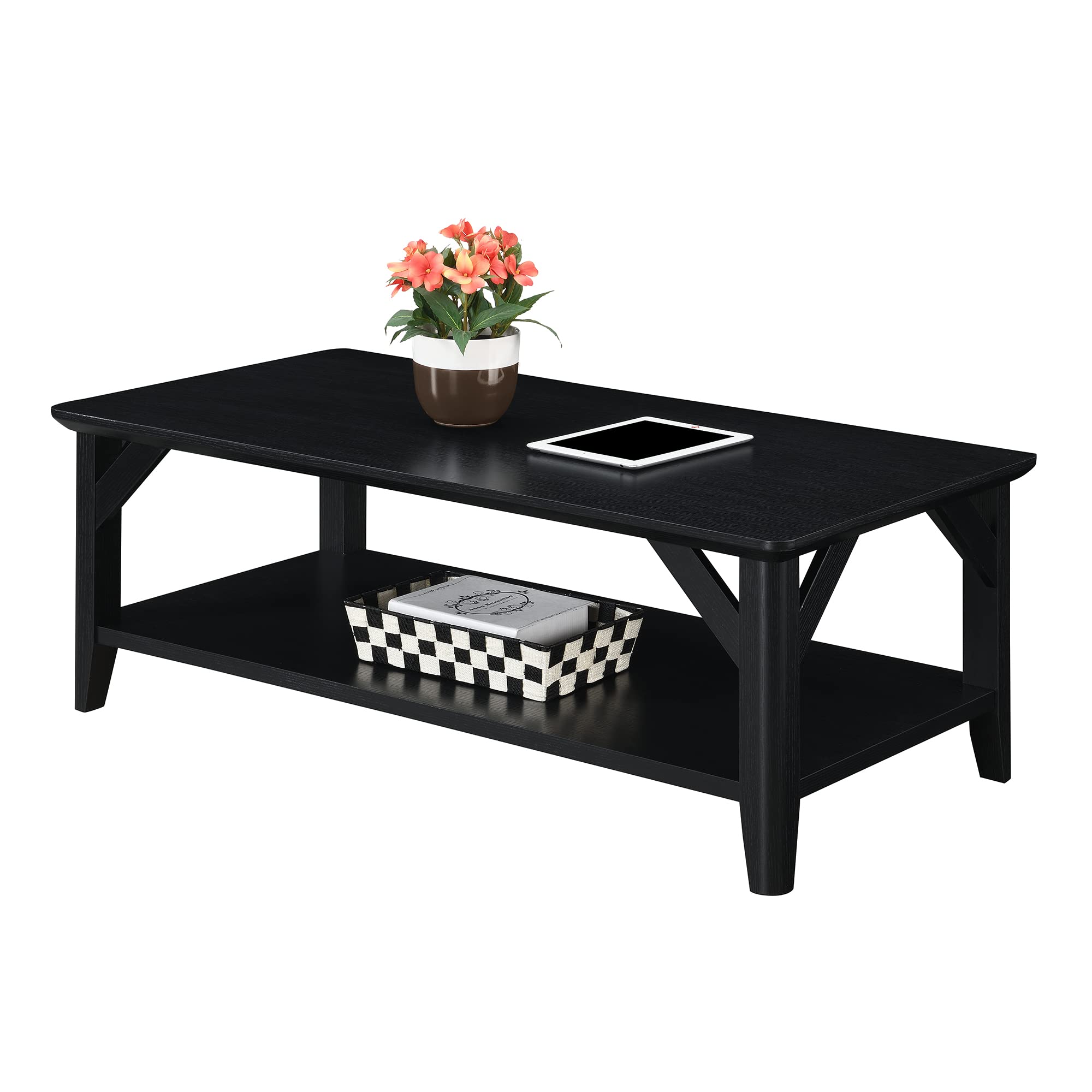 Winston Coffee Table with Shelf - Modern Black End Table for Living Room, Office & Small Spaces | Stylish & Functional Home Decor