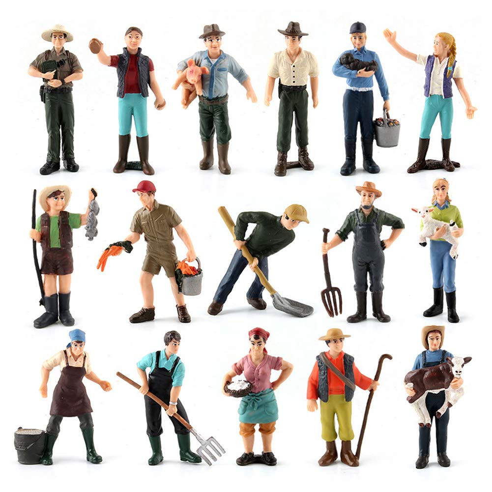 BORDSTRACT 16pcs Realistic Farm Animal Figurines Set - Educational Farm Toys for Kids, Miniature Animal Figures for Learning & Play - Perfect for Farm-Themed Parties, Classroom Activities & Pretend Play