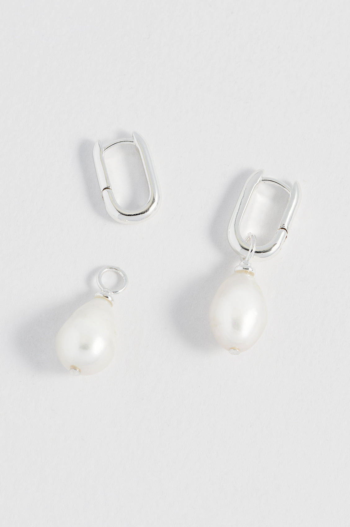Exquisite Pearl Drop Link Earrings for Women - Elegant Dangle Jewelry for Weddings, Parties & Special Occasions