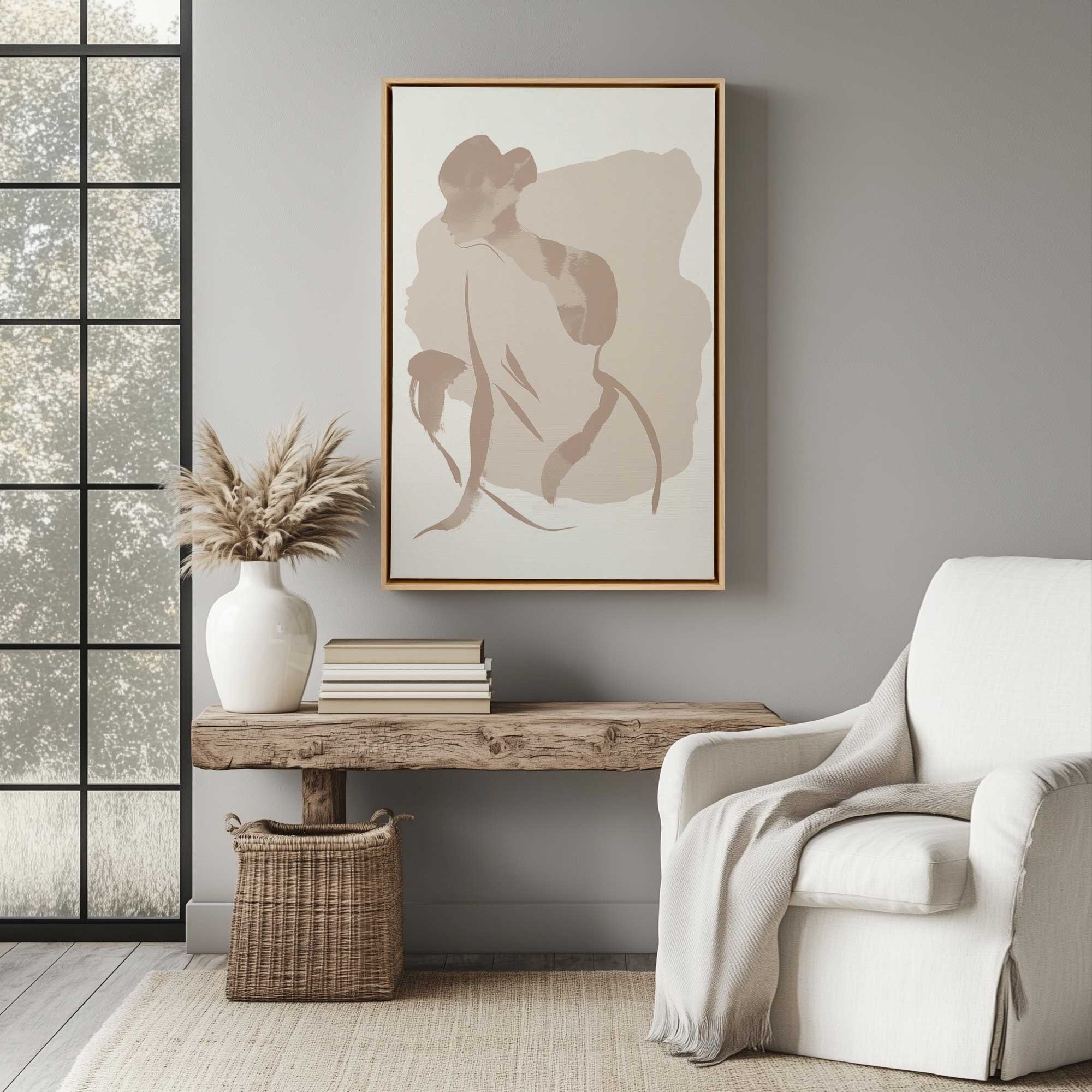 Gentle Contours Canvas Wall Art Print - Modern Abstract Painting for Living Room, Bedroom & Office Decor