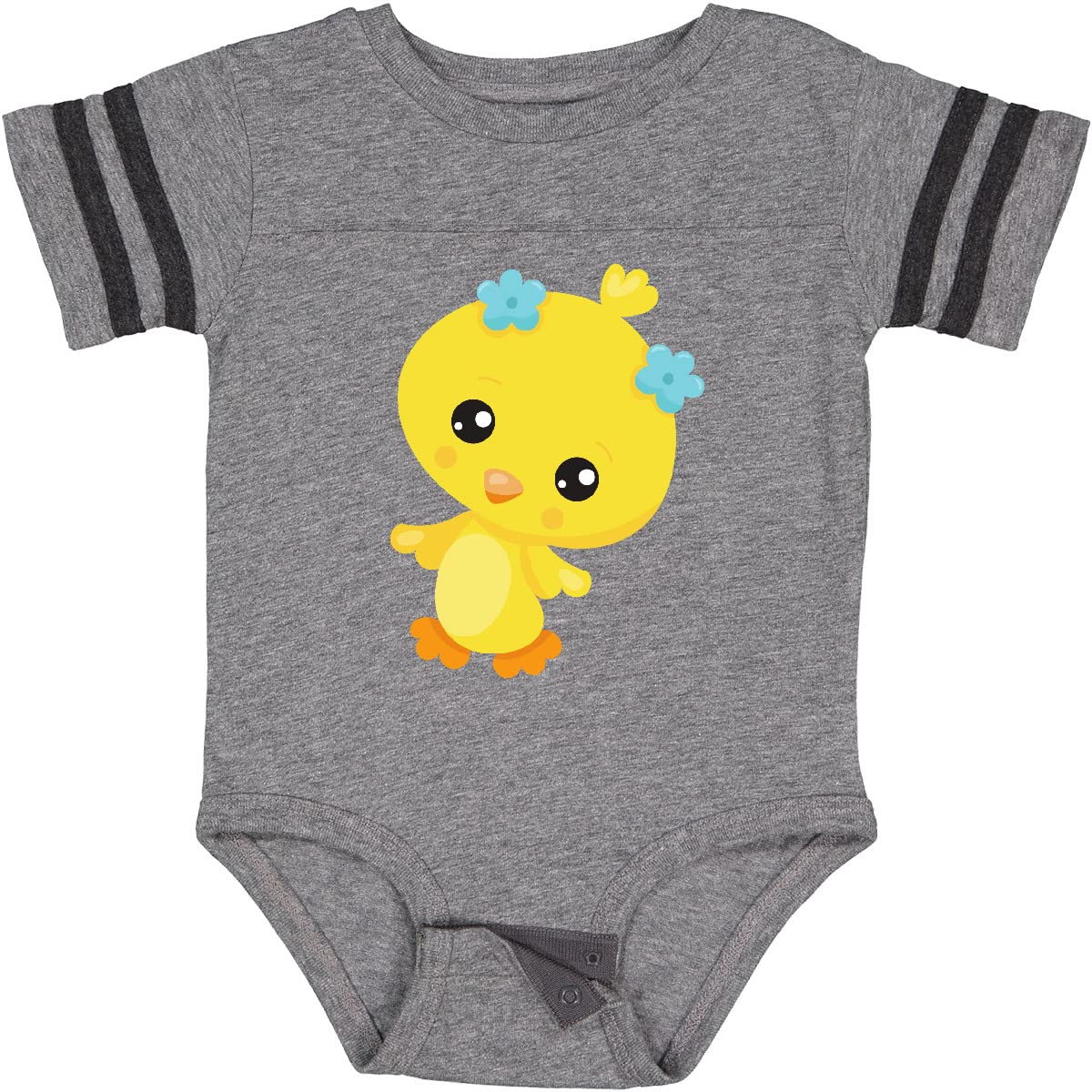 Inktastic Cute Chicken Baby Bodysuit - Adorable Chick & Floral Design for Newborns & Infants - Perfect for Baby Showers, Photo Shoots & Everyday Wear