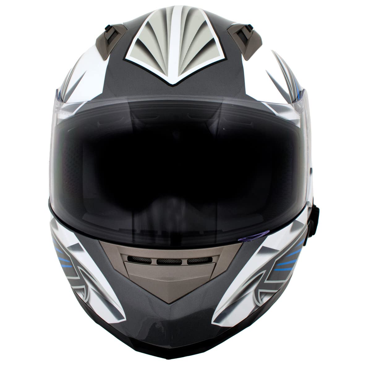 Milwaukee H512 Titanium Blue Full Face Wireless Motorcycle Helmet with Bluetooth - Hands-Free Calls & Music Streaming - Small Size for Urban Commuting & Adventure Riding