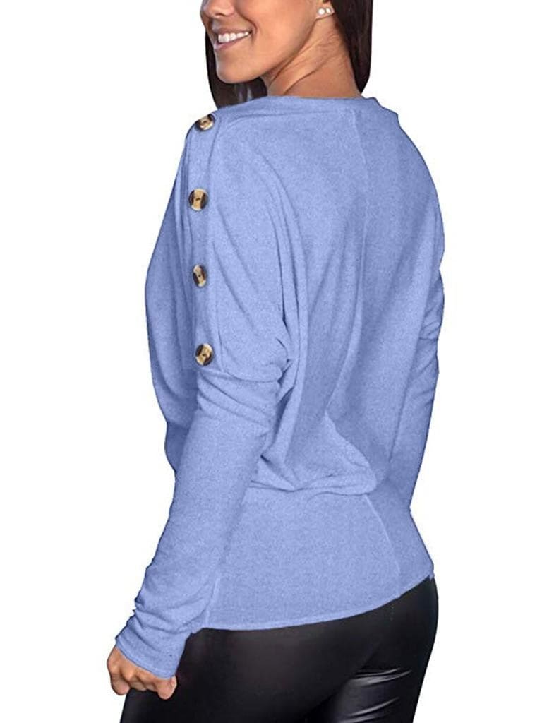 Lovevop Women's Casual Long Sleeve T-Shirt - Soft Plain Solid Fall Top for Everyday Wear | Perfect for Work, Weekend Outfits & Layering
