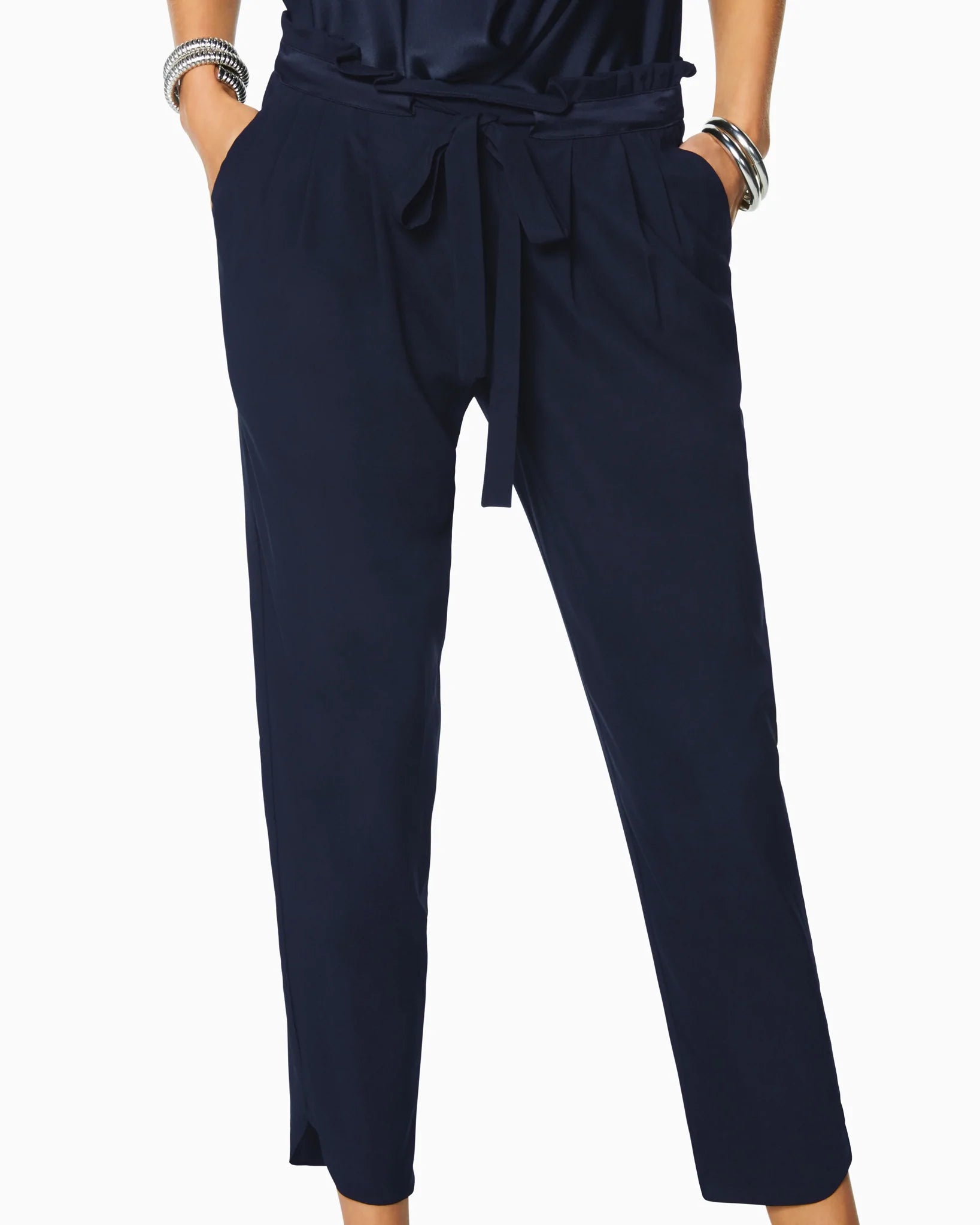 Allyn Women's Classic Navy Blue Pant - Comfortable Stretch Fabric for Work, Office & Casual Wear