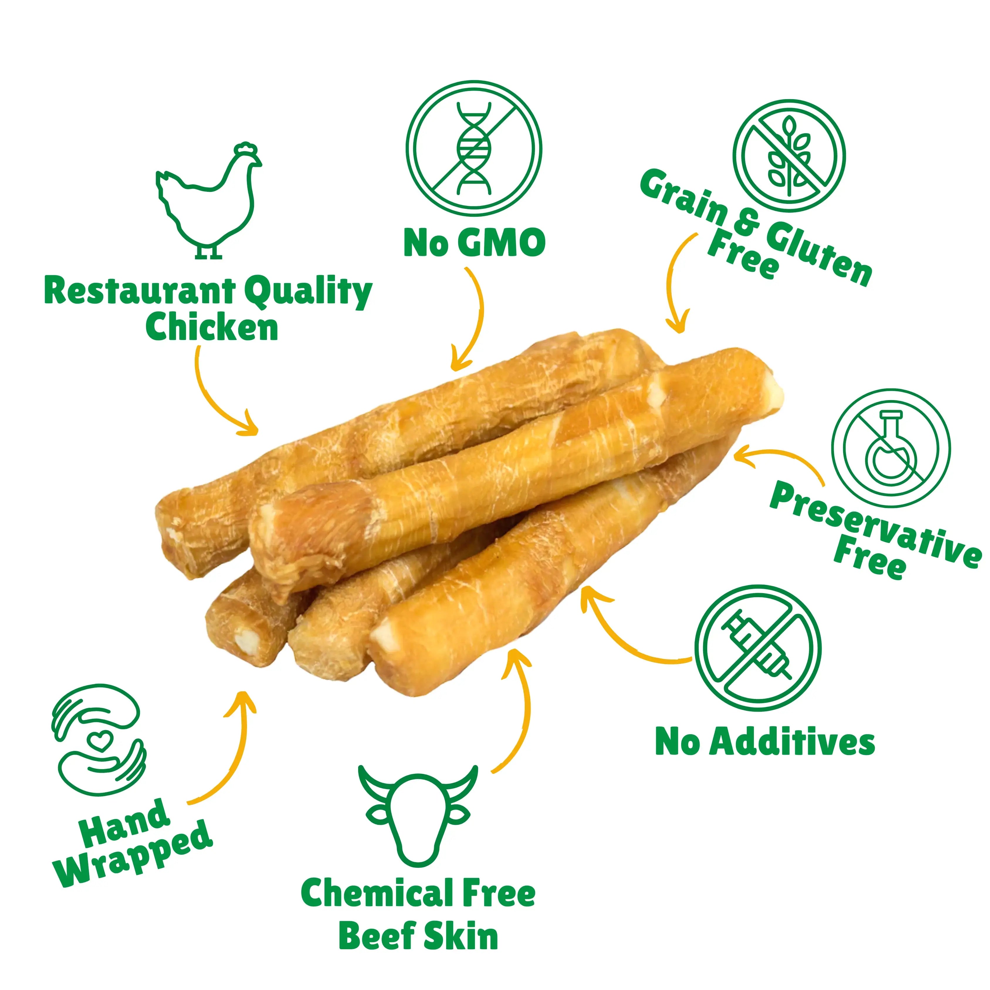 Premium Chicken Wrapped Beef Hide Dog Chews - Medium Size (55 Count Bulk Pack with Storage Box) - Natural Dental Treats for Dogs, Puppy Training Rewards & Long-Lasting Chewing Entertainment