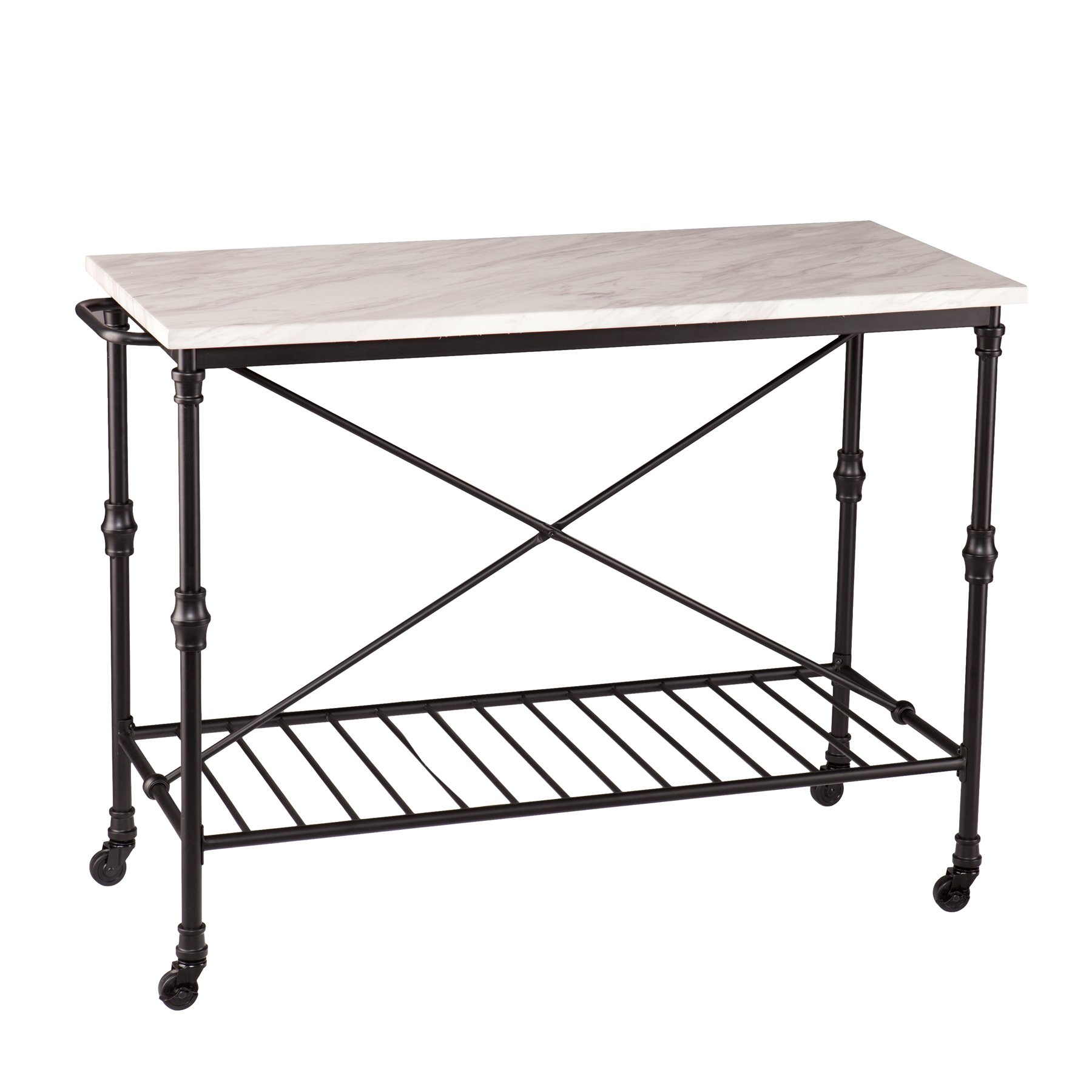 SEI Morenci Kitchen Island with Storage - Portable Rolling Kitchen Cart for Small Spaces, Perfect for Cooking, Baking & Food Prep - Ideal for Apartments, Dorms & Compact Kitchens