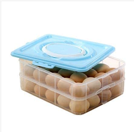Flipco 48-Cell Double Layer Plastic Egg Tray Organizer - Stackable Egg Holder Basket for Refrigerator Storage, Farm Fresh Eggs & Farmers Market Display
