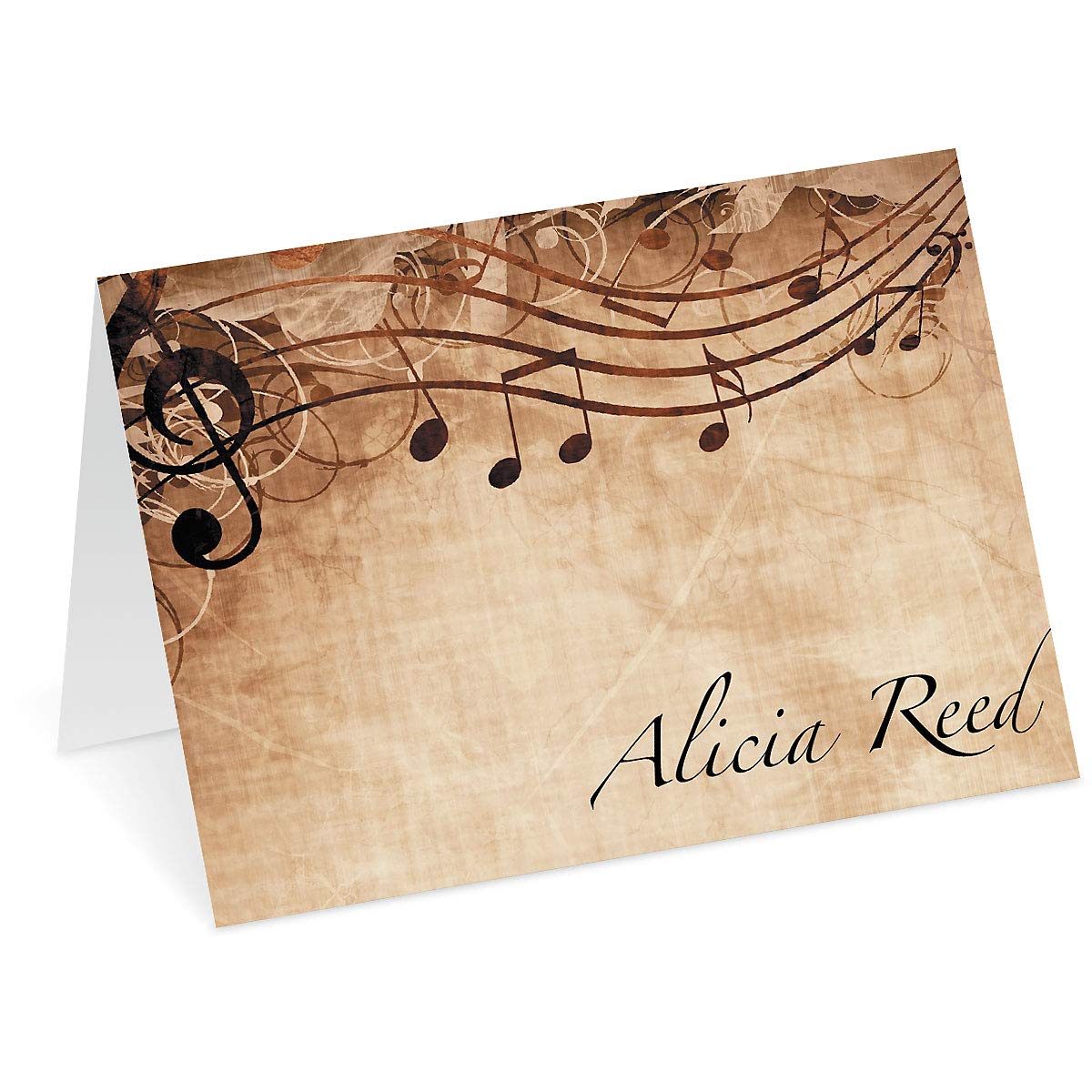 Personalized Music Note Cards - 24 Blank Cards with Envelopes, 4¼