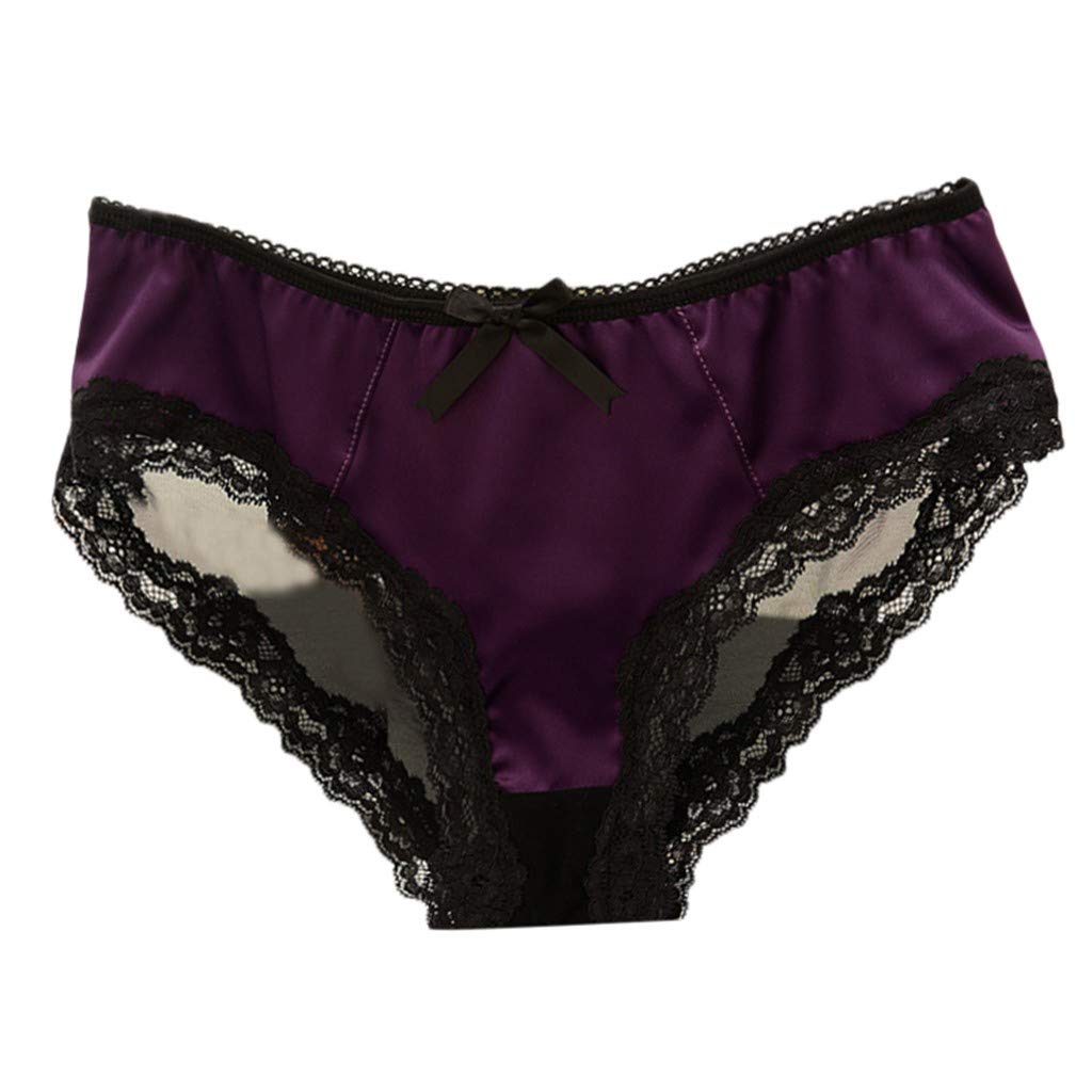 Sexy Hollow Lace Underwear Set for Women - Multi-Color Lingerie Comfortable Breathable Ladies Intimates (Purple, One Size) - Perfect for Valentine's Day, Bridal Shower & Romantic Nights