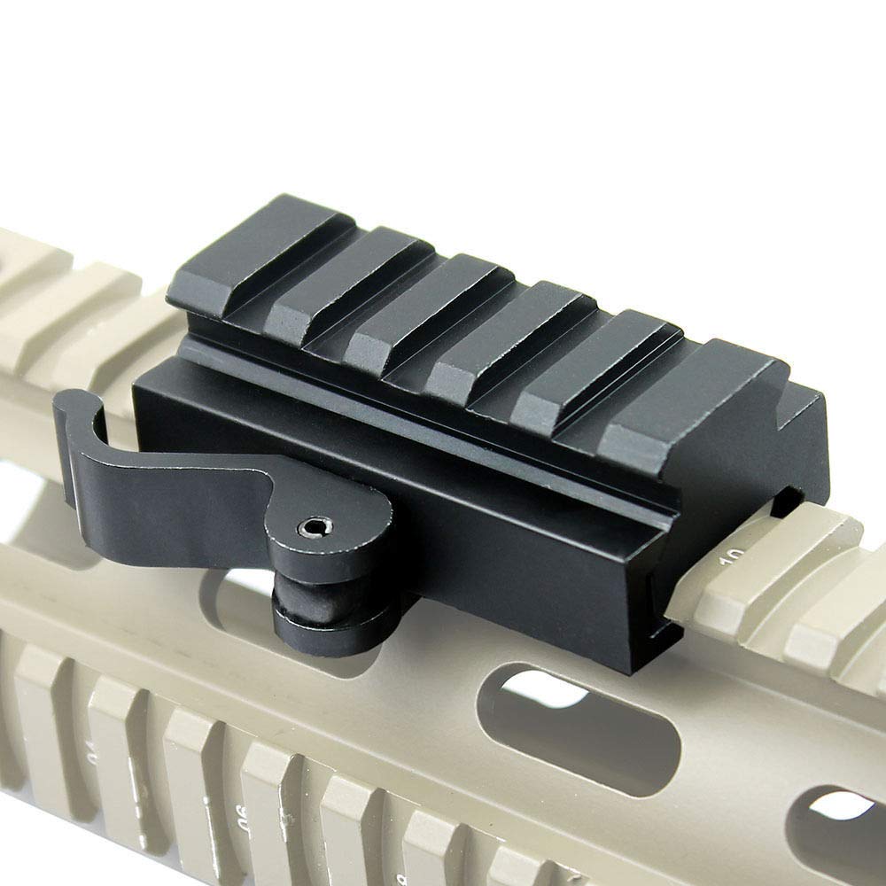 QD Quick Release Mount Adapter 5 Slots for 20mm Picatinny/Weaver Rail - Compatible with Hunting Rifles, Scopes & Tactical Gear - Perfect for Outdoor Shooting, Hunting & Airsoft Accessories