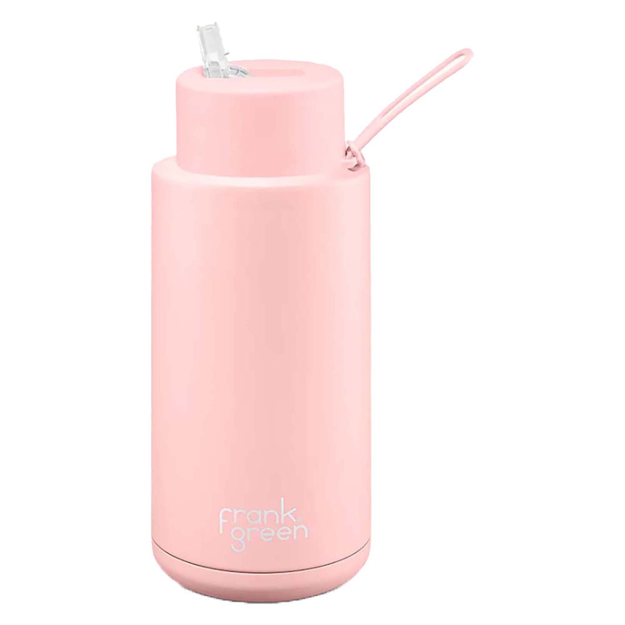 1L Ceramic Reusable Straw Lid Water Bottle - Eco-Friendly Travel Mug for Hot & Cold Drinks - Perfect for Office, Gym, Hiking and Outdoor Activities