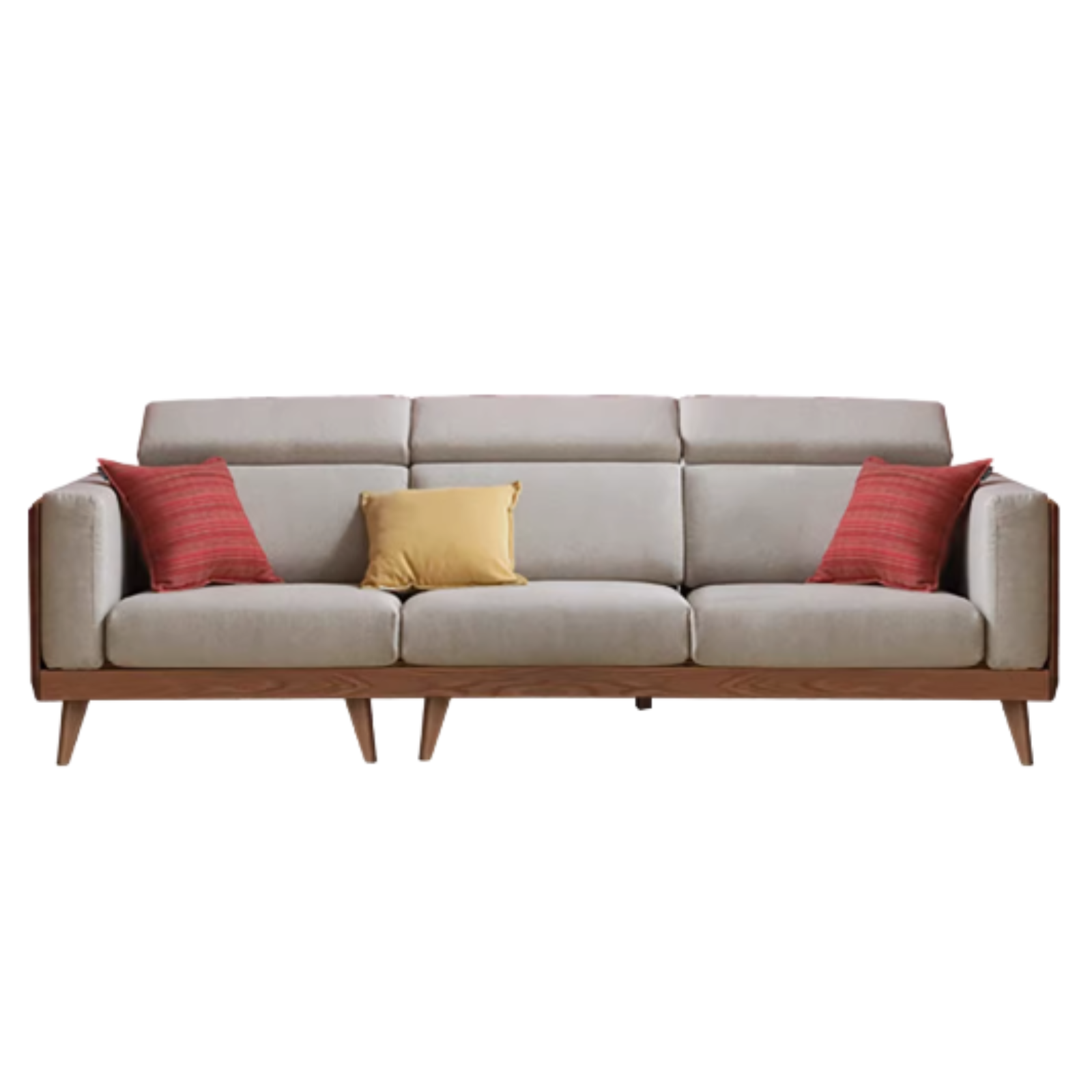 Oak & Ash Solid Wood Modern Fabric Sofa - Contemporary Living Room Furniture for Comfortable Lounging & Stylish Home Decor