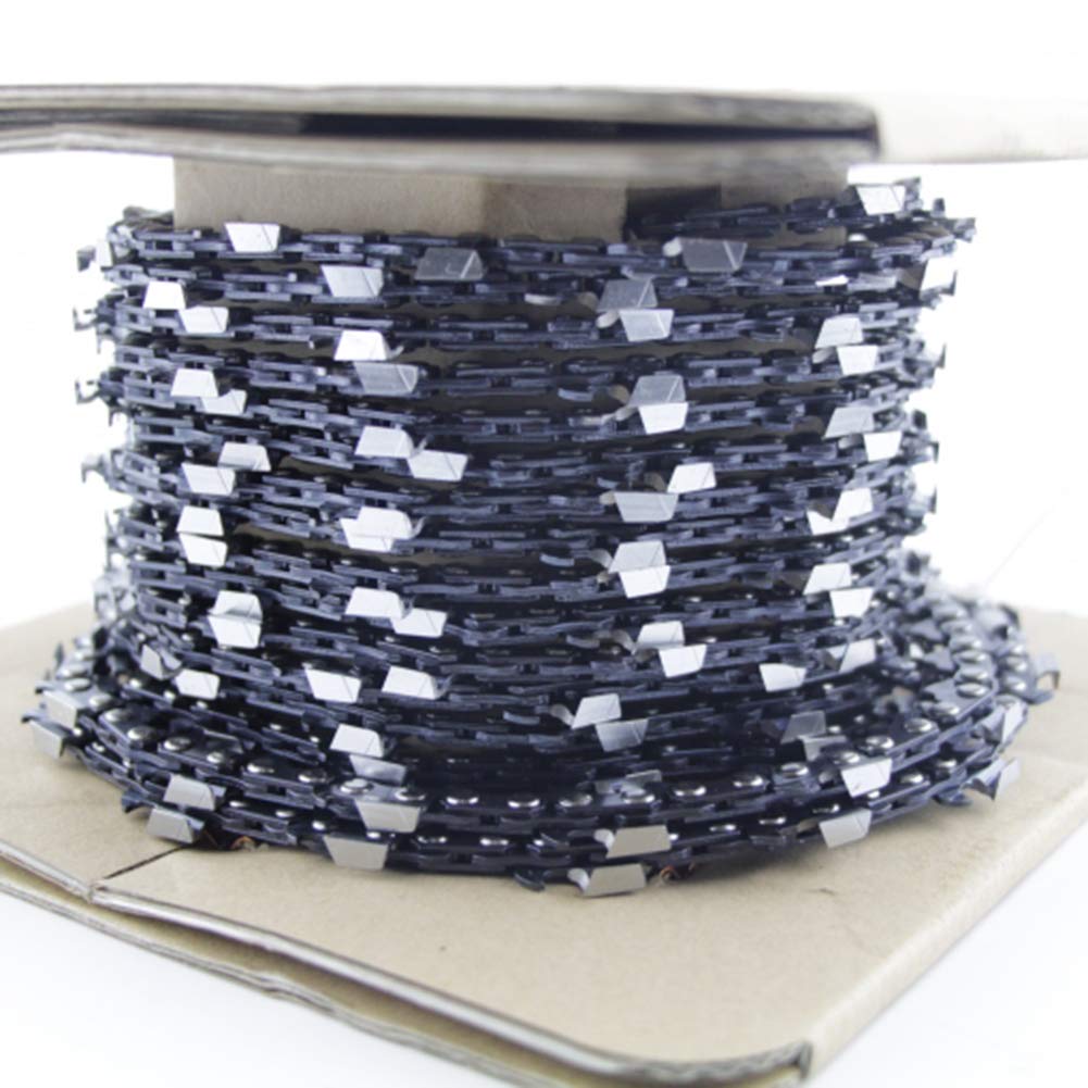 25FT Roll Full Chisel Saw Chain .325'' Pitch .058'' Gauge - Compatible with Stihl, Dolmar, Echo, McCulloch, Homelite, Jonsered, Shindaiwa, Makita, Tanaka & Efco Chainsaws - Includes 10PCS Matched Connecting Links & 6 Boxes - Perfect for Tree Cutting, Firewood Processing and Professional Forestry Work