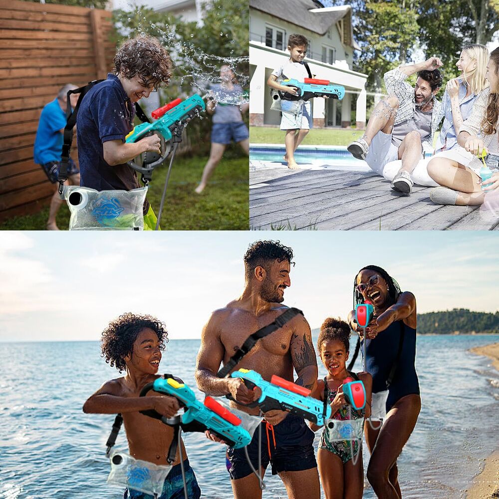 Automatic Electric Water Blaster - Battery Powered Squirt Gun with Water Pipe for Kids & Adults - Perfect for Backyard Water Fights, Pool Parties, and Summer Outdoor Fun