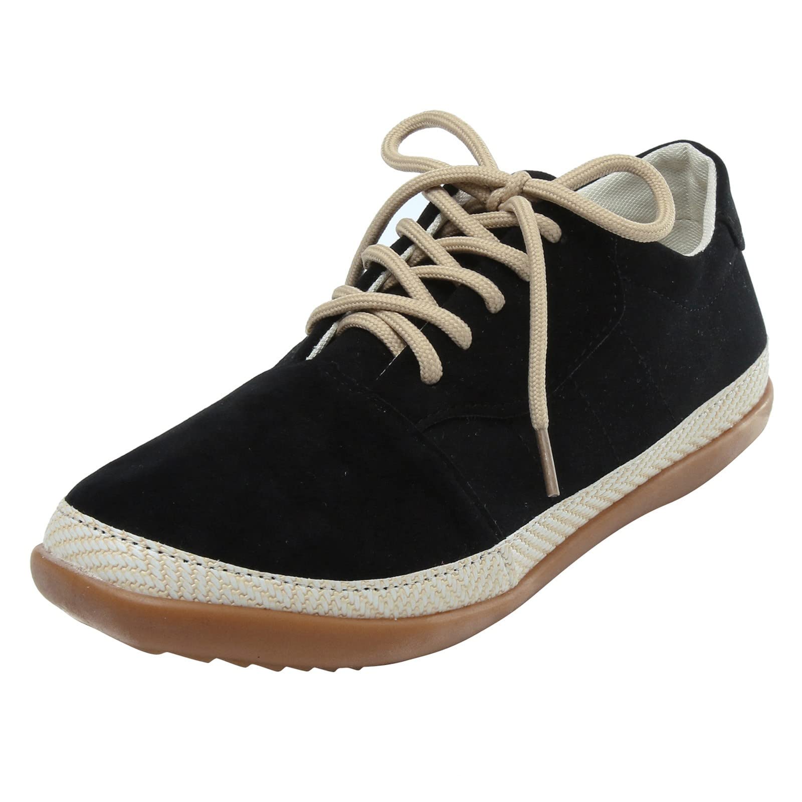 MJIPPH Women's Suede Breathable Flat Shoes - Comfortable Round Toe Lace-Up Casual Loafers for Everyday Wear | Perfect for Office, Walking & Travel