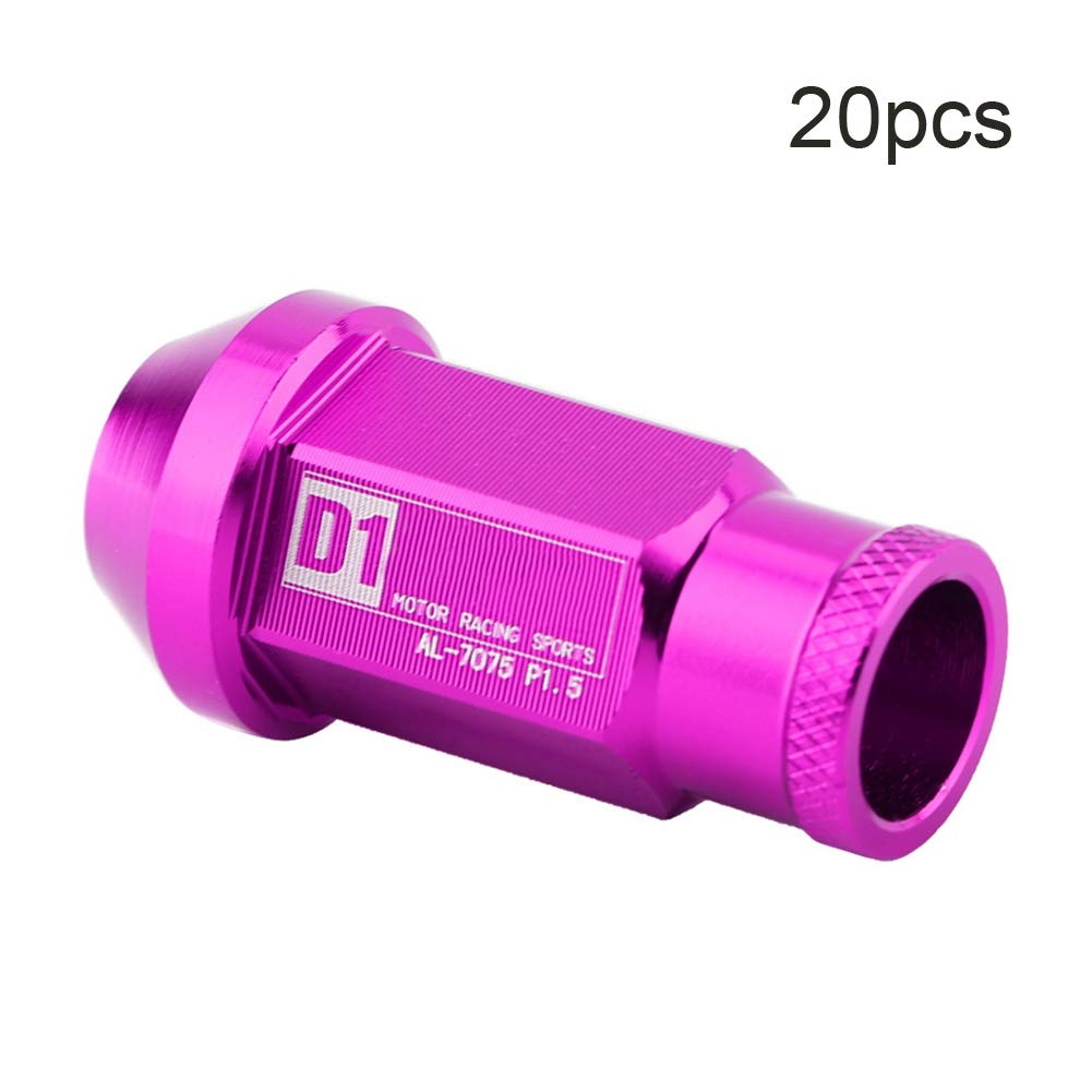High-Performance M12x1.5 Racing Wheel Lug Nuts - Aluminum Alloy Black/Purple/Gold Car Tire Screws for Sports Cars & Tuner Vehicles - Perfect for Track Racing, Auto Shows & Performance Upgrades