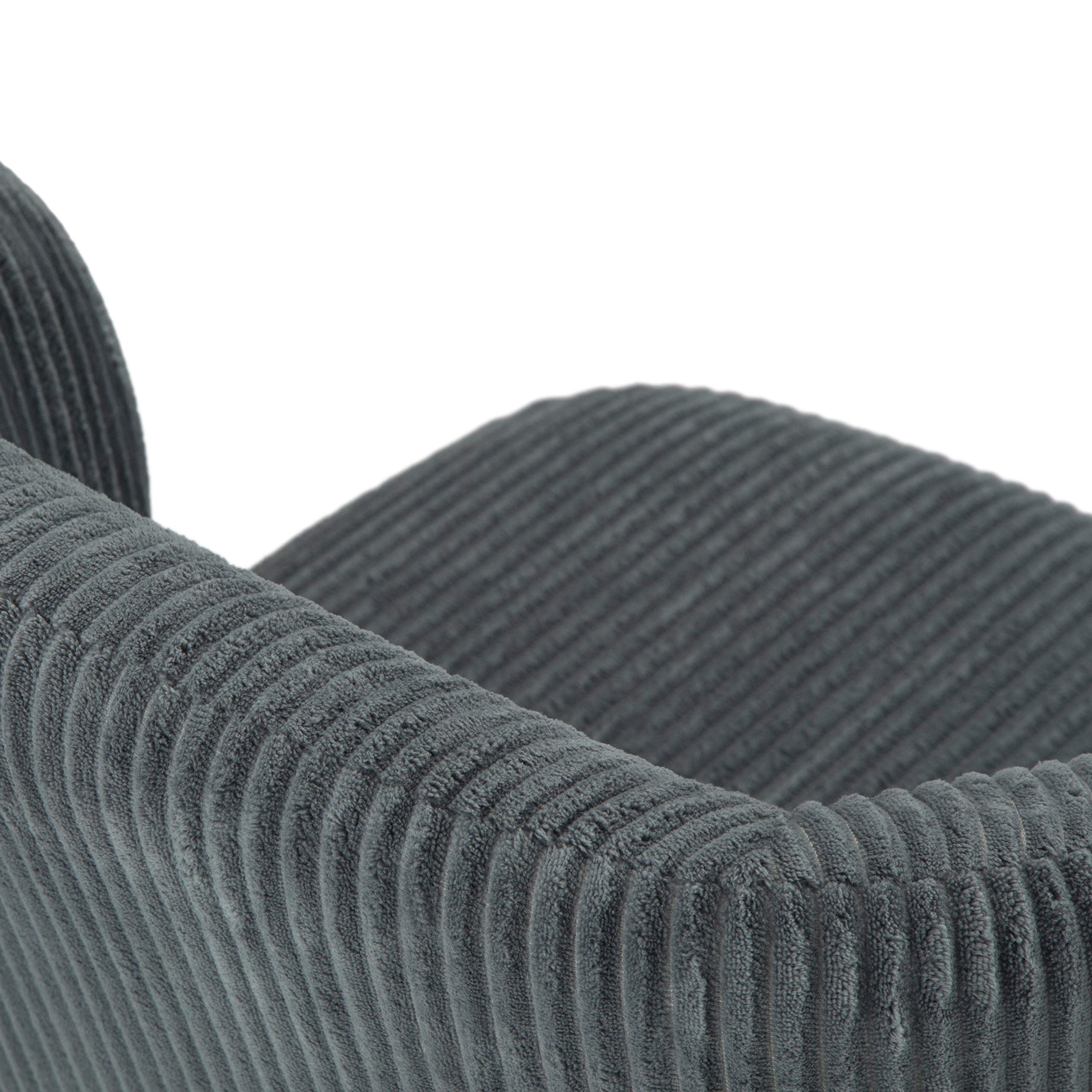 SIMPLIHOME Sheehan Swivel Adjustable Executive Office Chair - Grey Corduroy Fabric Ergonomic Desk Chair with Lumbar Support for Home Office, Study & Workspace - Modern Computer Chair for Long Hours Sitting