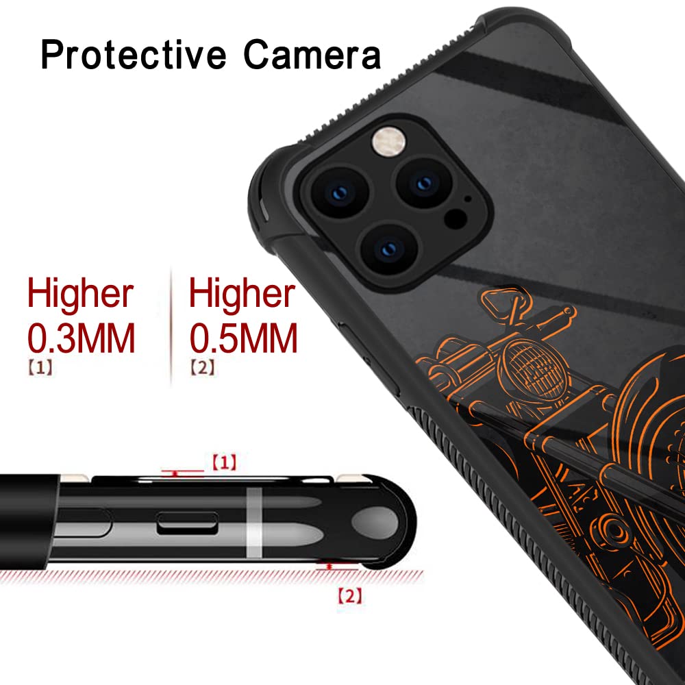 Premium Motorcycle Phone Case for iPhone 12 Pro Max - Soft TPU Anti-Slip Cover with 4-Corner Protection for Men & Women | Perfect for Biking, Outdoor Adventures & Daily Use