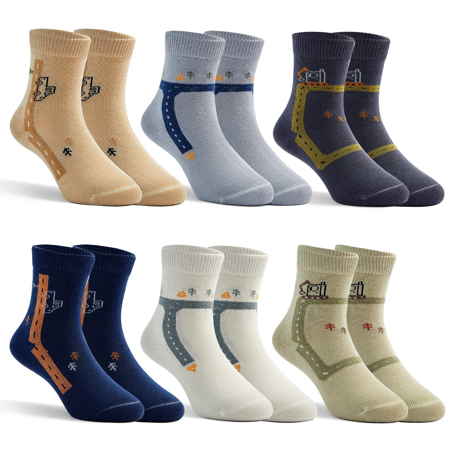 HowJoJo Boys Cotton Crew Socks - Seamless Toe Athletic Socks for Kids - Colorful Quarter-Length Socks for School, Sports & Everyday Comfort