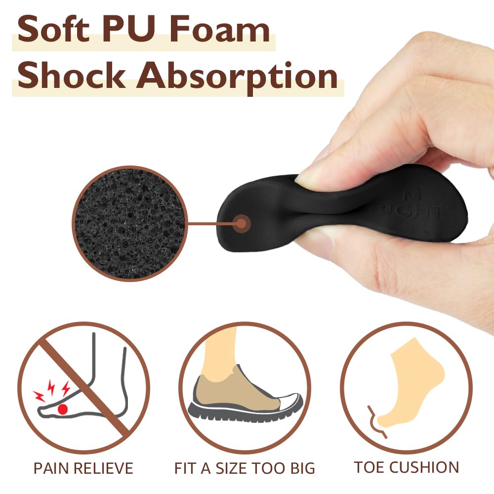 Dr.Foot Shoe Inserts for Loose Shoes - Half Size Reducer Insoles for Big Shoes (Small/Black) - Perfect for High Heels, Boots & Casual Sports Wear - Improve Fit & Comfort for Walking, Running & Daily Activities