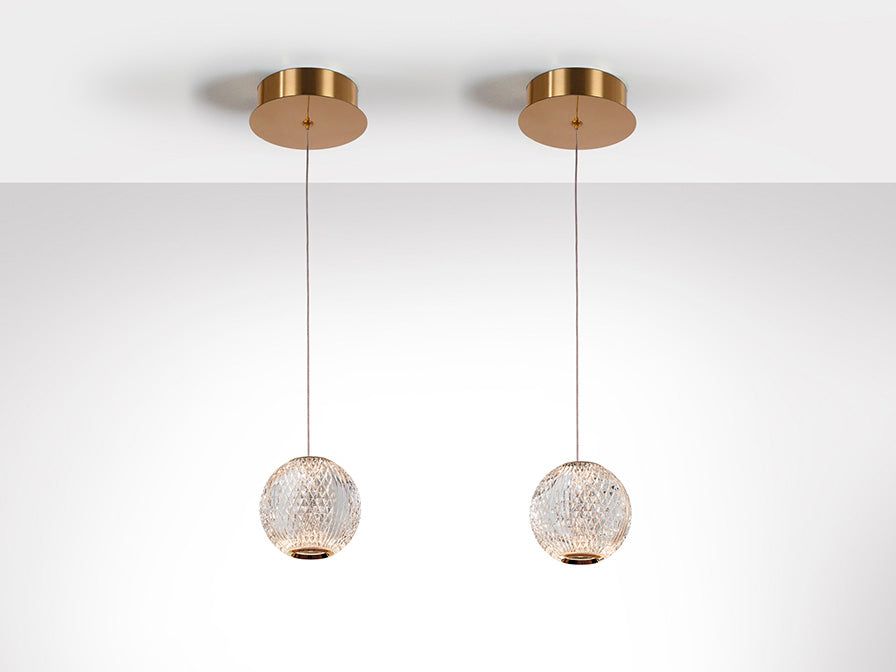 Austral 1 LED Light Single Pendant Ceiling Light - Gold & Clear Finish IP20 - Perfect for Kitchen Island, Dining Room, and Bedroom Lighting