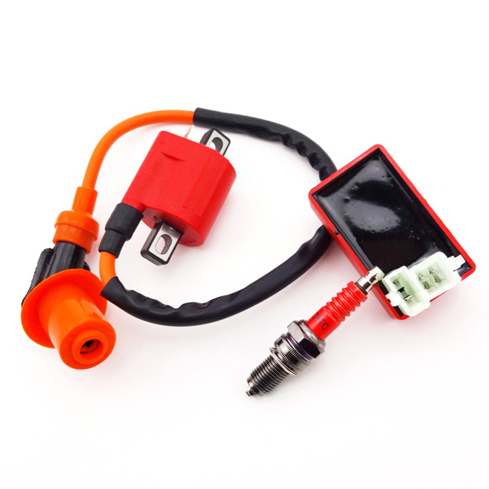 High Performance Racing Ignition Coil & CDI Spark Plug Kit for 125cc-250cc ATV, Quad, Dirt Bike - D8TC CG Compatible - Upgrade Your Off-Road Adventure & Motorcycle Performance