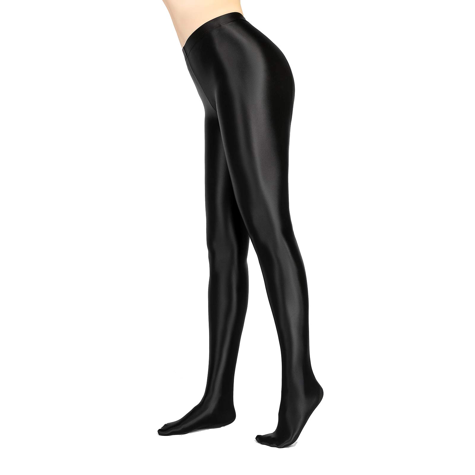Shiny High Waist Opaque Pantyhose - Glossy Tights for Women, Sexy Yoga Stockings & Fitness Leggings - Perfect for Workout, Dance, Office Wear and Daily Fashion
