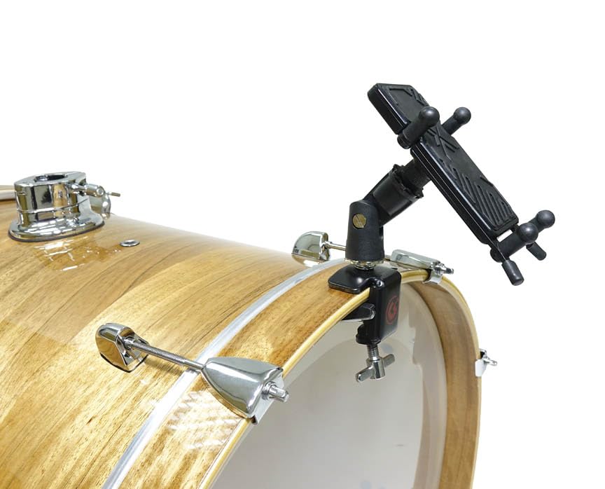 Universal Bass Drum Smartphone Mount Holder - Secure & Adjustable Phone Stand for Drummers | Perfect for Live Performances, Practice Sessions & Recording Studios