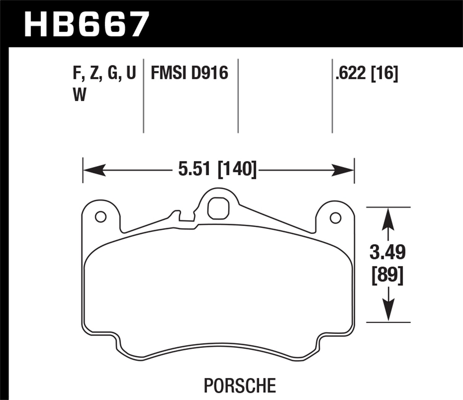 HB667Z.622 Ceramic Brake Pads - High Performance Low Noise Brake Pads for Cars, Trucks & SUVs - Perfect for Daily Commuting & Highway Driving