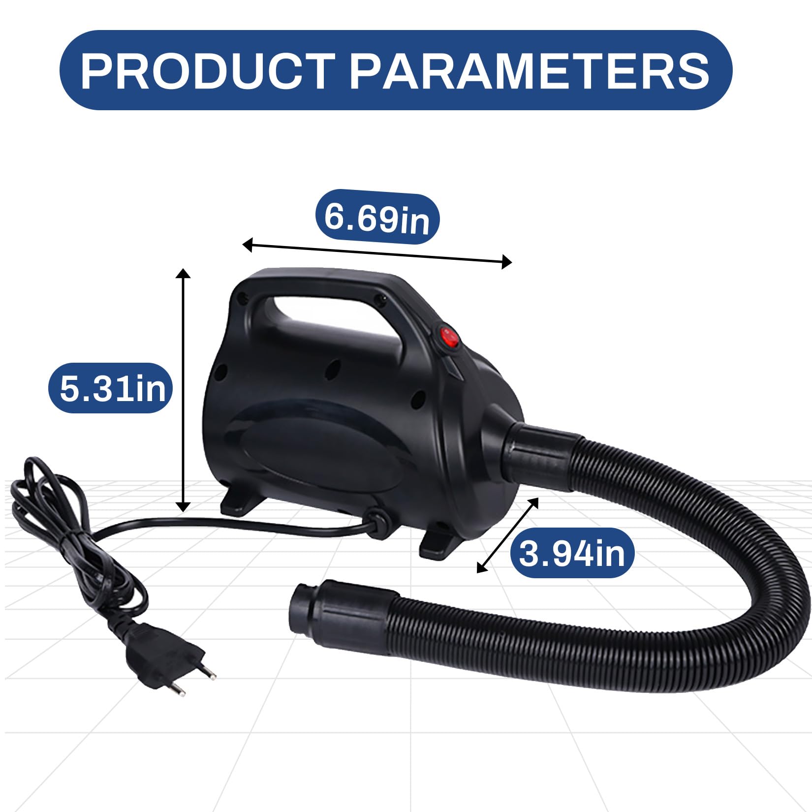 600W High-Power Electric Air Pump for Inflatable Gymnastics Mats, Air Beds, Pool Toys, Rafts & Boats - Fast Inflation Portable Pump for Home, Camping, and Outdoor Use