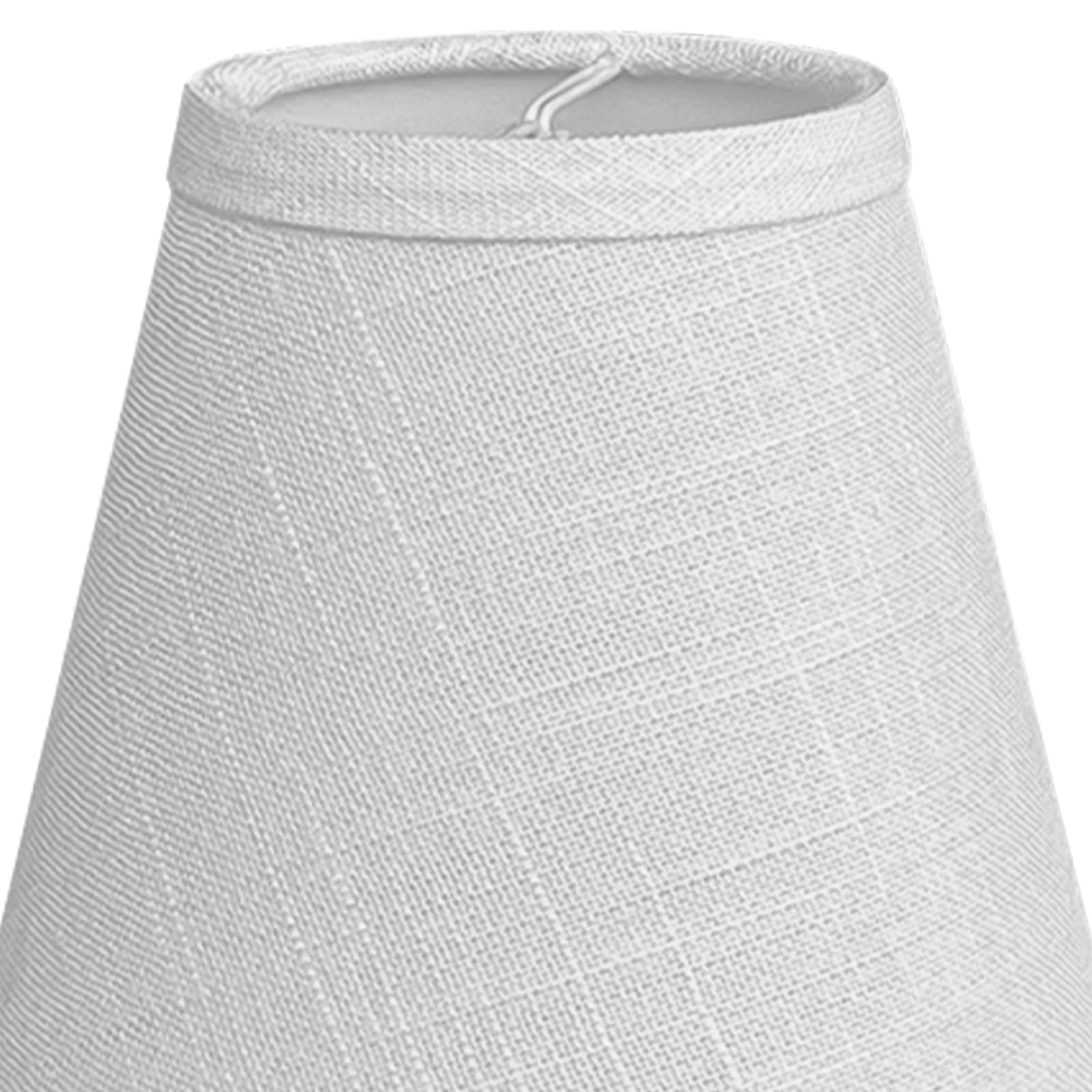 TOOTOO STAR Mini White Barrel Lamp Shades Set of 2 - 3x6x5 Inch Clip On Fabric Lampshades for Table, Chandelier, Wall & Floor Lamps - Perfect for Bedroom, Living Room & Office Lighting Decor