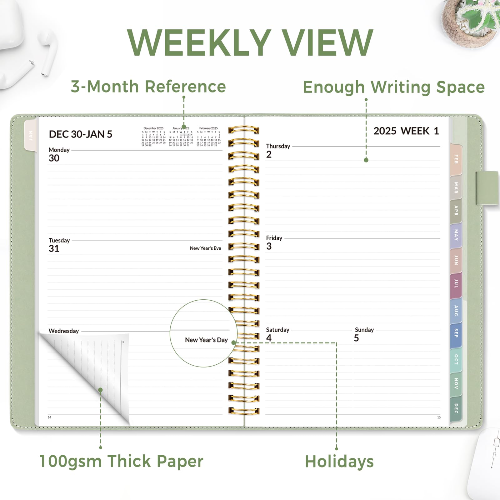 2025 Weekly & Monthly Planner - 6.4