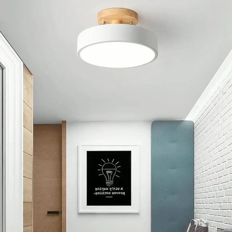 Wooden Flush Mount Ceiling Light with Soft Glow - Perfect for Bedroom, Living Room & Dining Room Lighting