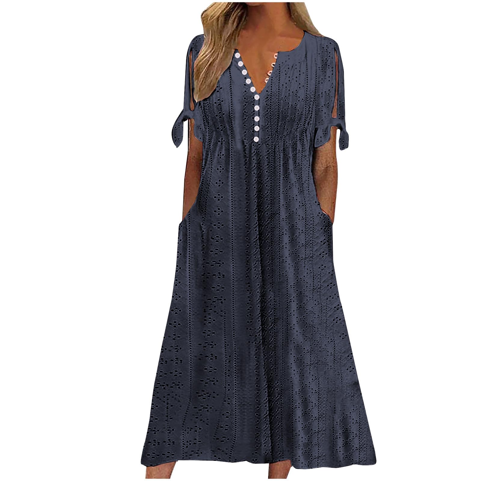 2024 Women's Summer Dresses - V Neck Boho Maxi for Beach & Vacation