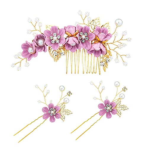 Vintage Rhinestone Bridal Hair Clips - Antique Wedding Hair Accessories for Women, Chinese Party Hair Bows (One Size, Style B) | Perfect for Weddings, Prom, Parties & Special Occasions