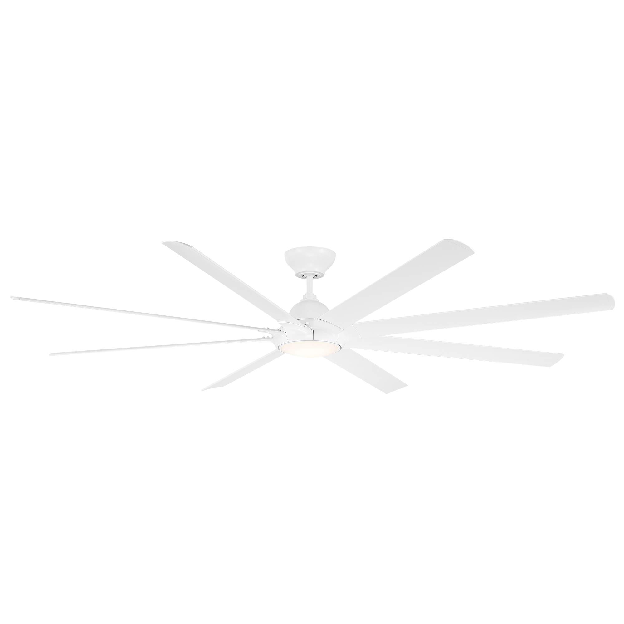96in Hydra Smart Ceiling Fan with 8 Blades, Matte White Finish, 2700K LED Light Kit & Wall Control - Perfect for Large Living Rooms and Outdoor Patios