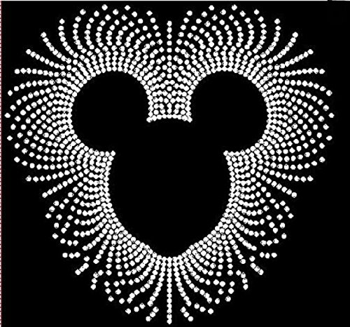 Sparkling Rhinestone Iron-On Mouse Ears - Large Scatter Transfer for DIY Costumes, Disney Trips & Party Accessories