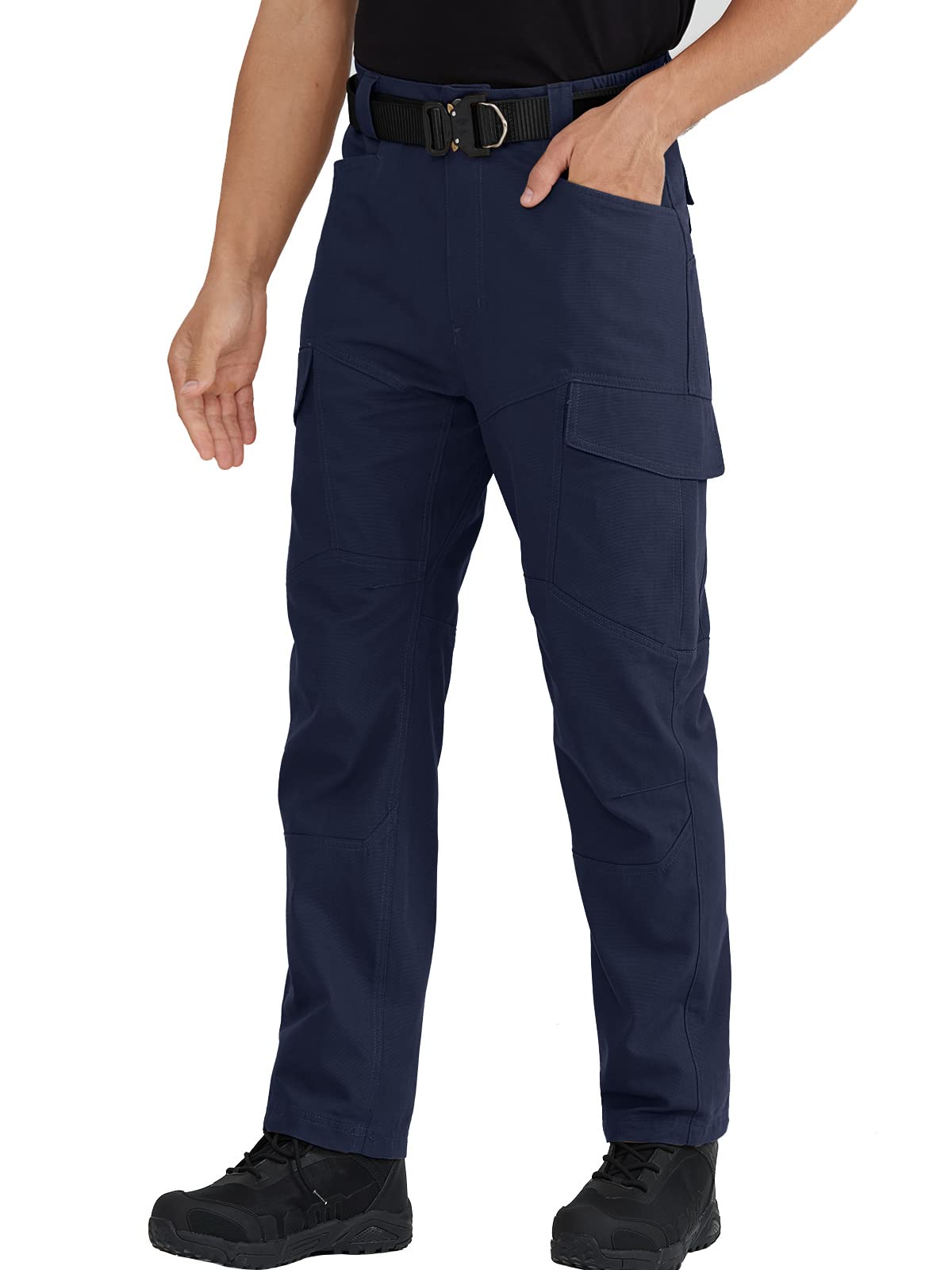FREEKITE Men's Ripstop Cargo Pants - Tactical Outdoor Hiking Pants with Waterproof Multi-Pockets | Relaxed Fit for Camping, Hiking & Workwear (Khaki, 34W x 32L)