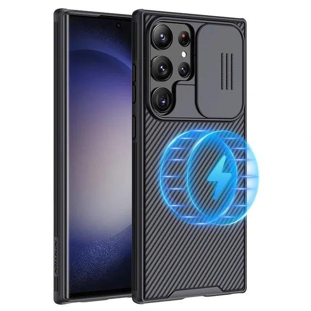 NILLKIN S24 Plus Magsafe CamShield Magnetic Case for iPhone - Protective Phone Cover with Strong Magnet for Wireless Charging | Perfect for Work, Travel & Outdoor Activities