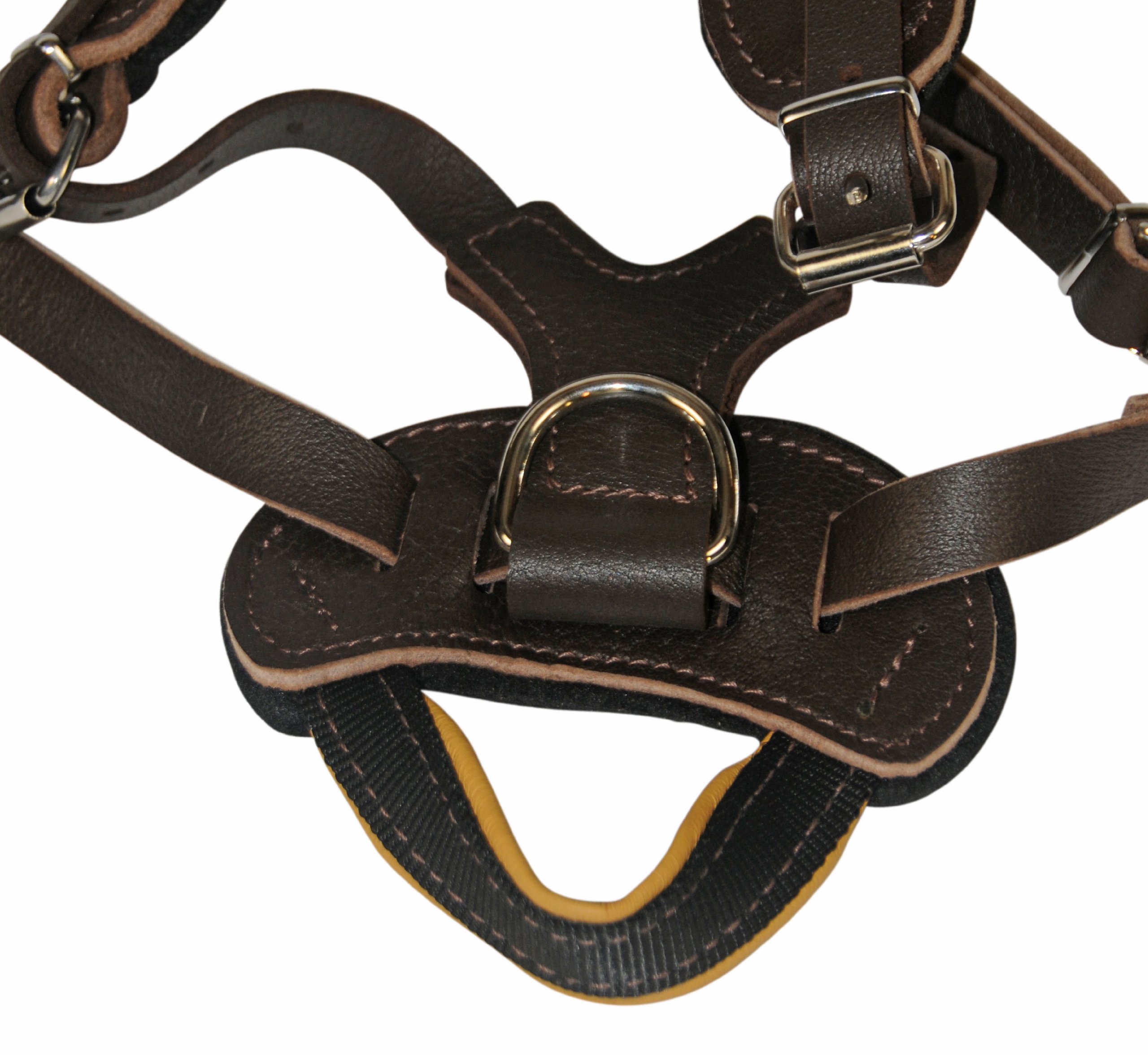 Dean and Tyler The Blade with Handle Nickel Hardware Leather Dog Harness - Large (22-36 Inch Girth) - Durable Brown Leather Dog Walking Harness for Training, Hiking & Outdoor Adventures