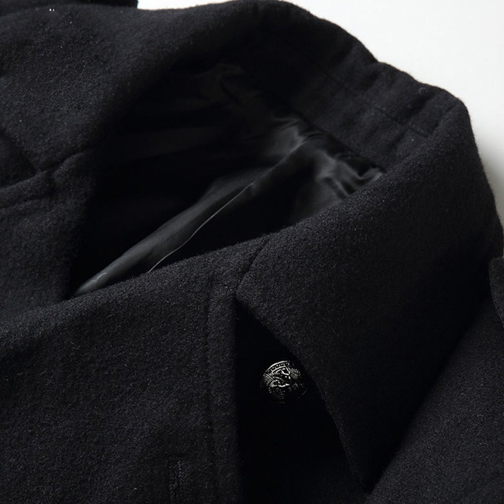 Kelaixiang Men's Winter Jacket - Thickened Wool Windbreaker Coat with Collar | Warm Outerwear for Cold Weather, Outdoor Activities & Casual Wear