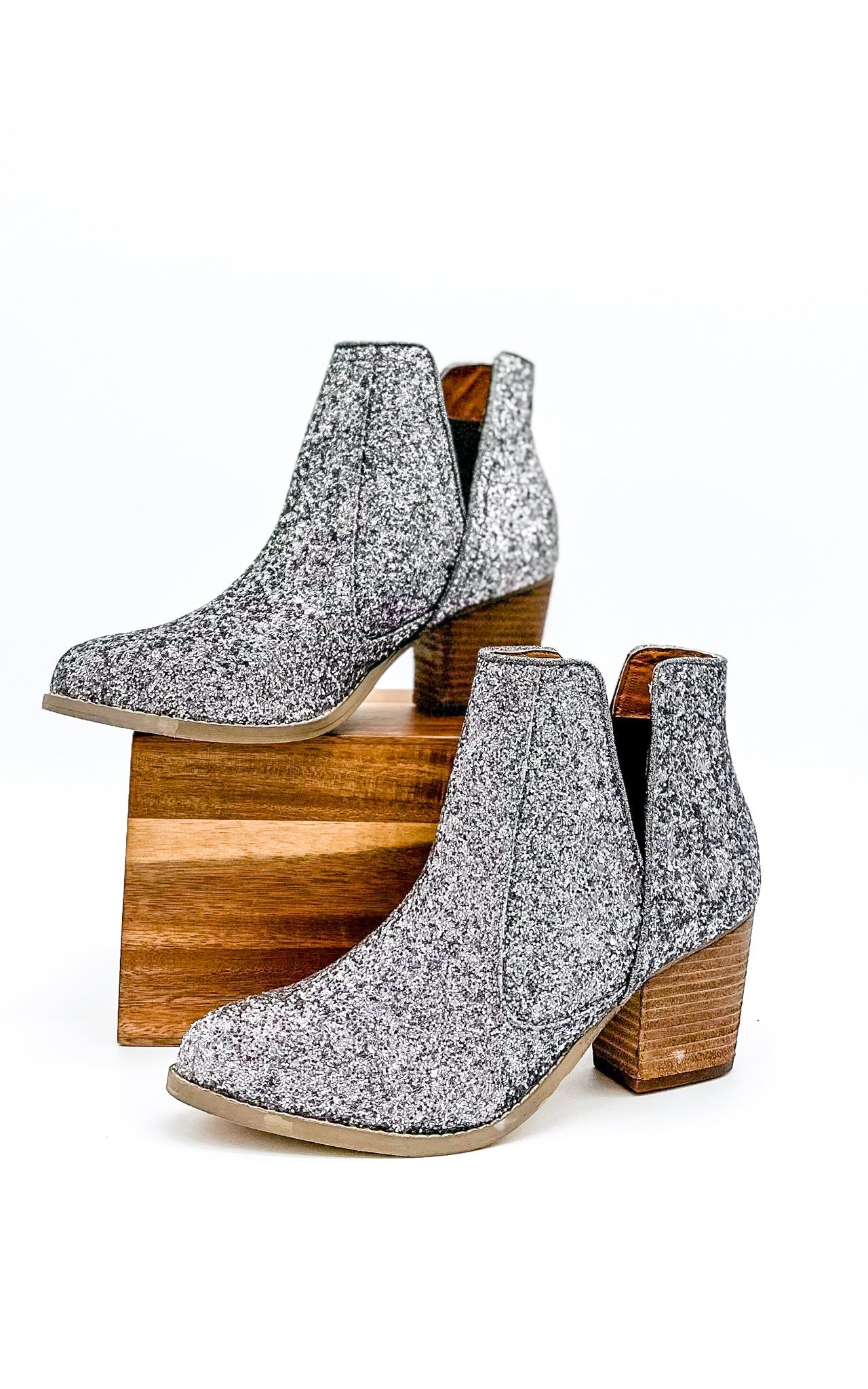 Fiera Booties for Women - Stylish Pewter Ankle Boots with Comfortable Heel | Perfect for Fall, Winter & Casual Outfits