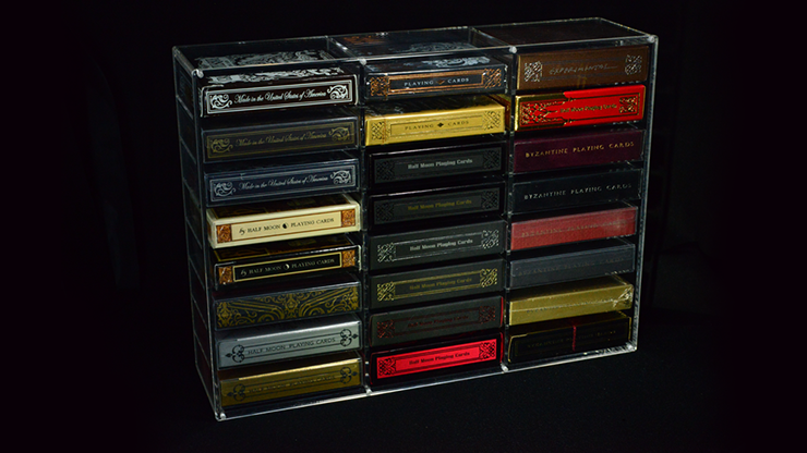 Premium 24-Deck Playing Cards Display Carat Case with Lid - Perfect for Collectors, Casinos, and Game Nights