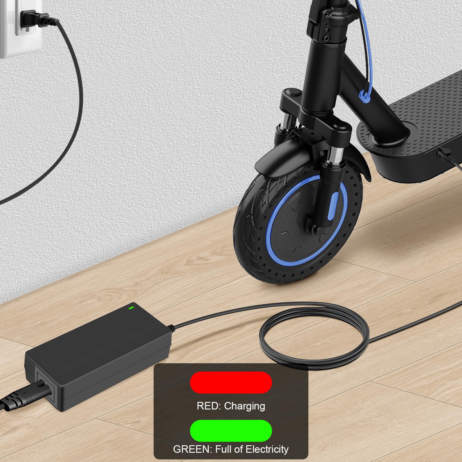 UL Listed 42V 1.5A-2A Electric Scooter Charger for 36V 10S Li-ion Battery - Fast Charging Compatible with Gotrax, Jetson, Hiboy Scooters & E-Bikes - Perfect for Commuting, Campus Travel & Urban Mobility