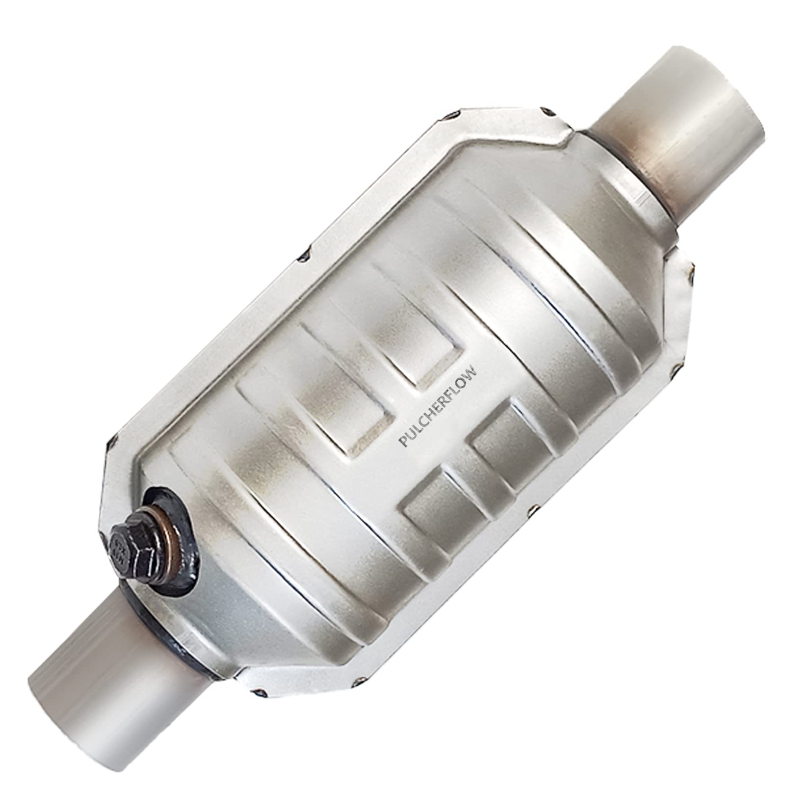 2 Inch Inlet/Outlet Universal Catalytic Converter with Heat Shield - Stainless Steel EPA Compliant - Compatible with Most Cars, Trucks & SUVs - Improves Exhaust Flow & Reduces Emissions - Perfect for Performance Upgrades & Emissions Compliance