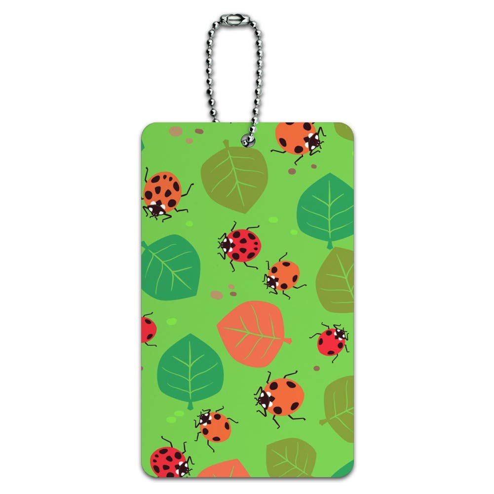 Stylish Ladybugs & Leaves Pattern Luggage Tag - Durable Suitcase ID Card for Carry-On Bags - Perfect for Travel Identification & Baggage Claim